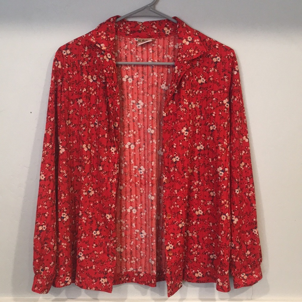 VINTAGE Floral Buttondown